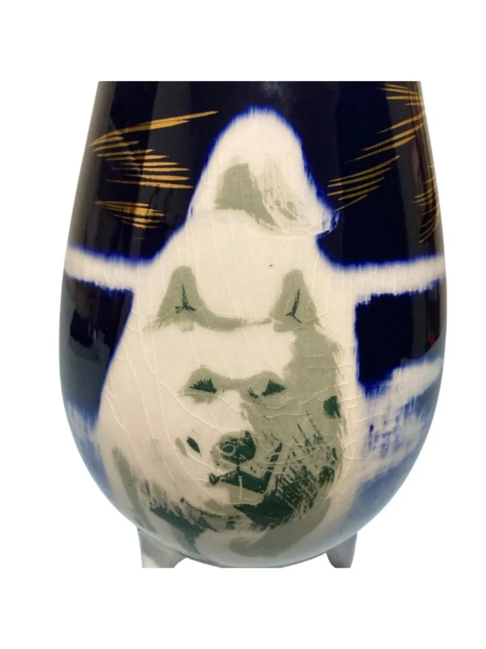 Hard To Find Sascha Brastoff Matthew Adams Wolf Vase Husky Dog Vase Alaska
